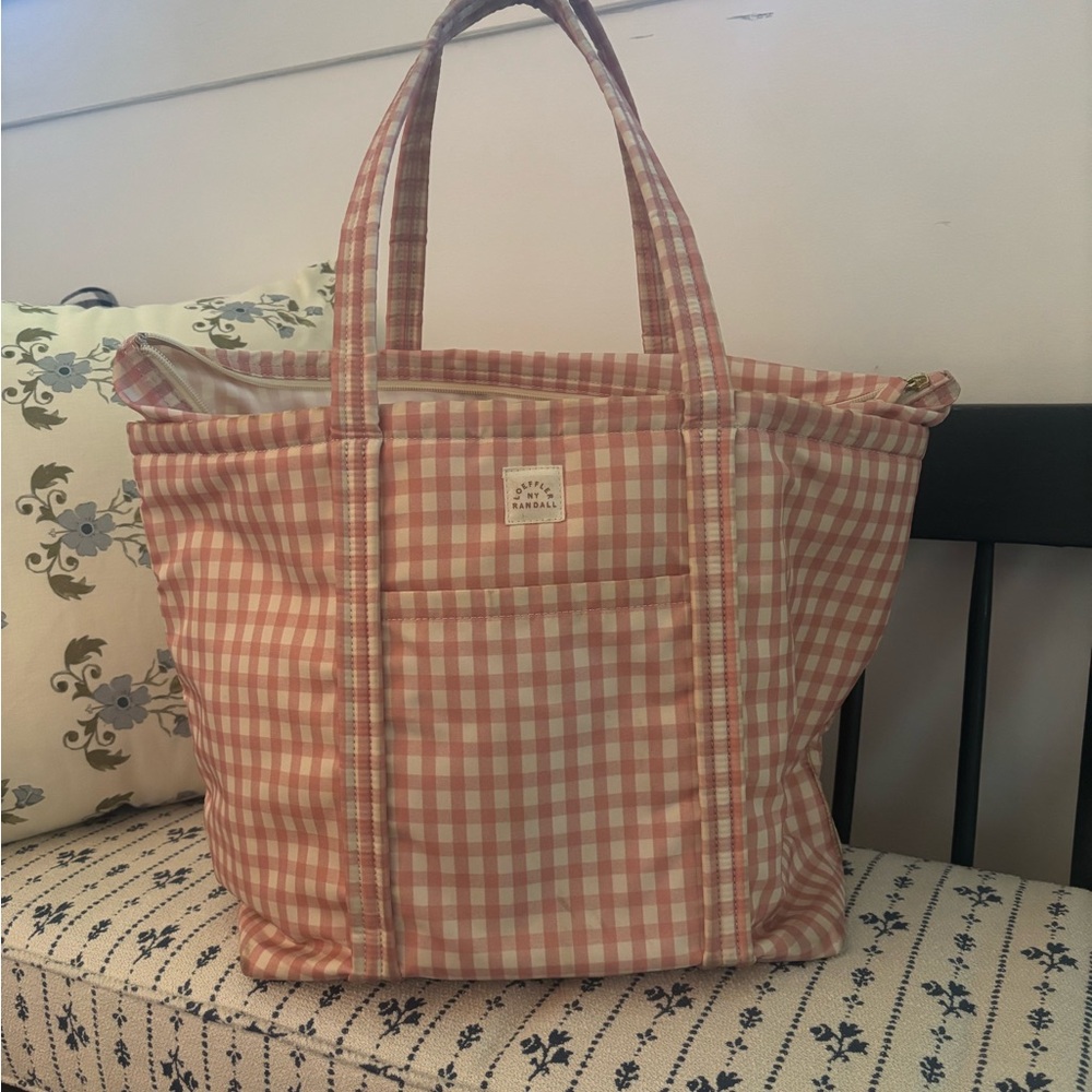 Loeffler Randall Pink and Cream Gingham Tote